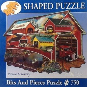 NEW Ruane Manning Seasonal Crossings 750 piece shaped puzzle